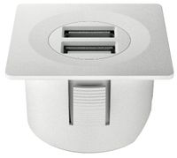 USB lader inbouw 2A mat wit vierkant
