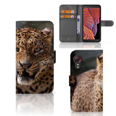 Samsung Galaxy Xcover 5 | Telefoonhoesje | Met pasjeshouder | Luipaard