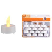 LED theelichtjes/waxinelichtjes - Set van 16x - op batterijen - kunststof waxinelichtjes