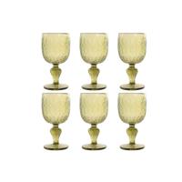 Set van bekers Home ESPRIT Groen Kristal Laken 340 ml (6 Stuks)