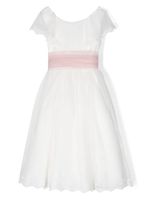 AMAYA robe en tulle à fleurs brodées - Blanc