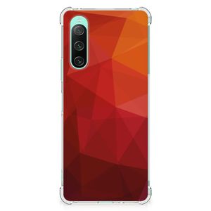 Shockproof Case voor Sony Xperia 10 V Polygon Red