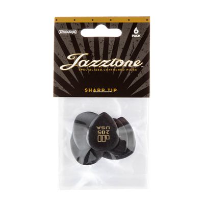 Dunlop 477P205 Jazztone Point Tip Pick plectrumset (6 stuks)