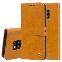 Business stijl olie Wax textuur horizontale Flip lederen case voor Huawei mate 20 Pro met houder & kaartsleuven & portemonnee (bruin)
