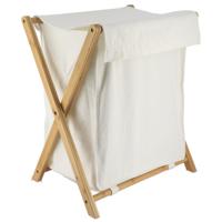 Tendance Wasmand met 1 compartiment - bamboe hout - wit - inklapbaar