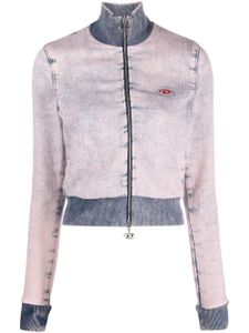 Diesel veste bomber en jean à effet usé - Rose