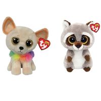Ty - Knuffel - Beanie Boo's - Chewey Chihuahua & Racoon