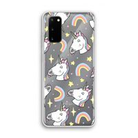 Rainbow Unicorn: Samsung Galaxy S20 Transparant Hoesje