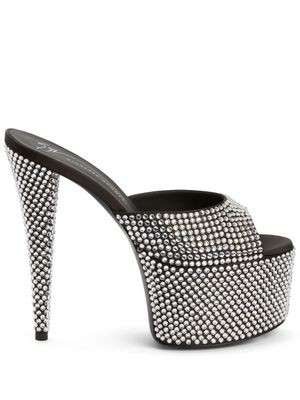 Giuseppe Zanotti sandales plateforme GZ Aida 150 mm à ornements en cristal - Noir