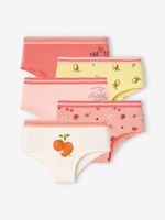 Set van 5 shorts fruitmotief meisjes perzik