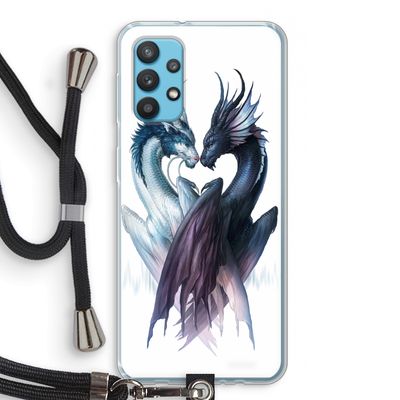 Yin Yang Dragons: Samsung Galaxy A32 4G Transparant Hoesje met koord