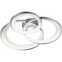 LED Plafondlamp - Trion Granity XL - 36W - Warm Wit 3000K - Dimbaar - Ovaal - Mat Chroom - Aluminium