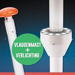 Vlaggenmast 8 meter + verlichting