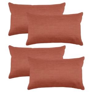 Stof Textile sierkussen Bea - 4x - terracotta - 30 x 50 cm - bank kussens - polyester