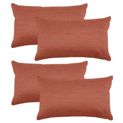 Stof Textile sierkussen Bea - 4x - terracotta - 30 x 50 cm - bank kussens - polyester