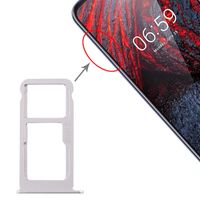 SIM-kaartlade + SIM-kaartlade / Micro SD-kaartlade voor Nokia X6 (2018) / TA-1099 / 6.1 Plus (Wit)