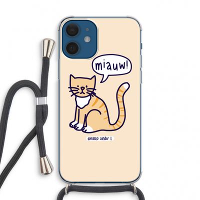 Miauw: iPhone 12 mini Transparant Hoesje met koord