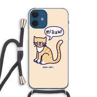 Miauw: iPhone 12 mini Transparant Hoesje met koord