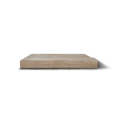 Wastafelblad Gliss Design Massief Hout Rechte Afwerking 80 cm Olie Wit