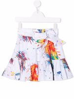 MSGM Kids jupe volantée à effet taches de peinture - Blanc