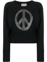 MOSCHINO JEANS studded Peace Symbol sweater - Noir