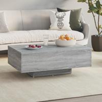 Salontafel 85x55x31 cm bewerkt hout grijs sonoma eikenkleurig