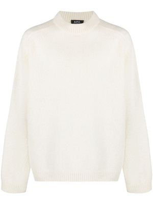 A.P.C. pull en laine mélangée à design nervuré - Blanc
