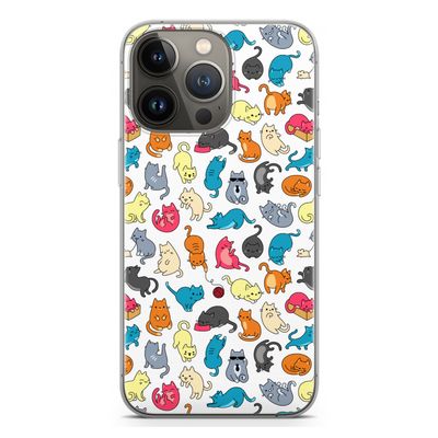 Kleurrijke katten: iPhone 13 Pro Transparant Hoesje