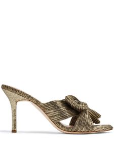 Loeffler Randall mules plissées Claudia 90 mm à détail de nœud - Or