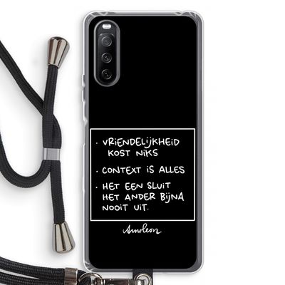 Mijn Motto's: Sony Sony Xperia 10 III Transparant Hoesje met koord