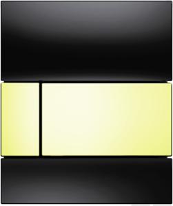 Tecesquare Urinoir-Bedieningsplaat Incl. Cartouche Glas Zwart, Toets Goud