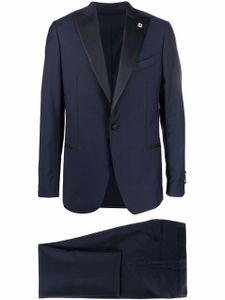 Lardini costume en laine à veste à simple boutonnage - Bleu