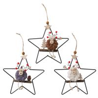 Boltze Home Kersthanger hert in metalen ster h18cm