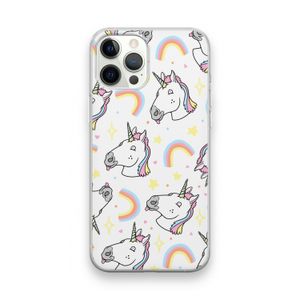 Rainbow Unicorn: iPhone 12 Pro Max Transparant Hoesje