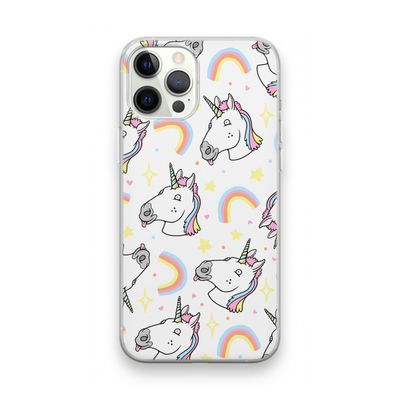 Rainbow Unicorn: iPhone 12 Pro Max Transparant Hoesje