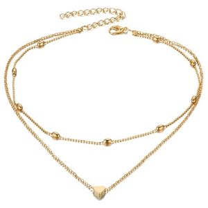 Multilayer dames choker Heartbeat Goudkleurig