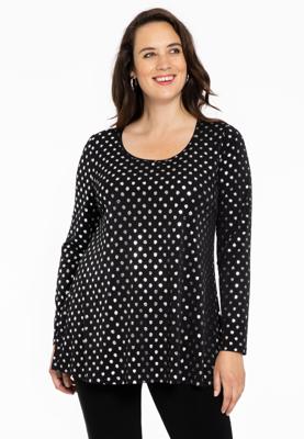 Yoek Tuniek flare SPOTS | Zwart | Maat 46/48