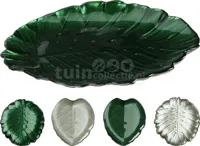 Bord Leaf Glas Groen 28cm Assorti 1st
