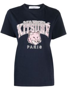 Maison Kitsuné t-shirt en coton à logo imprimé - Bleu