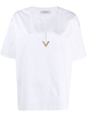 Valentino Garavani blouse VGOLD à col fendu - Blanc