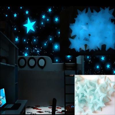 100ST kinderen slaapkamer gloed muur stickers sterren (blauw)