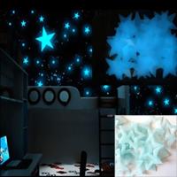 100ST kinderen slaapkamer gloed muur stickers sterren (blauw)