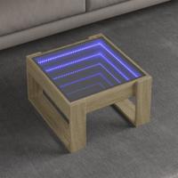 Salontafel met Infinity LED 50x53x30 cm sonoma eikenkleurig