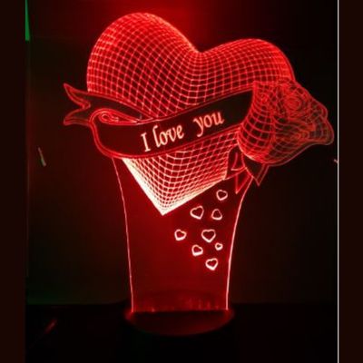 3D LED LAMP - HART MET ROOS - Ontwerp-zelf.nl