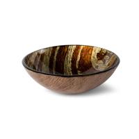 Waskom Luca Sanitair Vetro Rond 42x42x14,5 Gehard Glas Incl. Wastafelhouder Wood Luca Sanitair