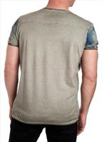 Rusty Neal - Heren T-shirt Kaki - 15045 - thumbnail
