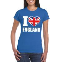 I love England supporters t-shirt - voor dames - blauw - Engeland thema - landen - kleding