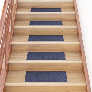VidaXL Trapmatten zelfklevend 15 stuks 60x25 cm grijs blauw rechthoekig