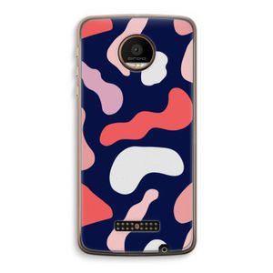 Memphis Shapes Pink: Motorola Moto Z Force Transparant Hoesje