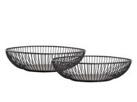 Sophie - Brotkorb Set - zwart of zilver - metaaldraad - ø 28x7,5 cm